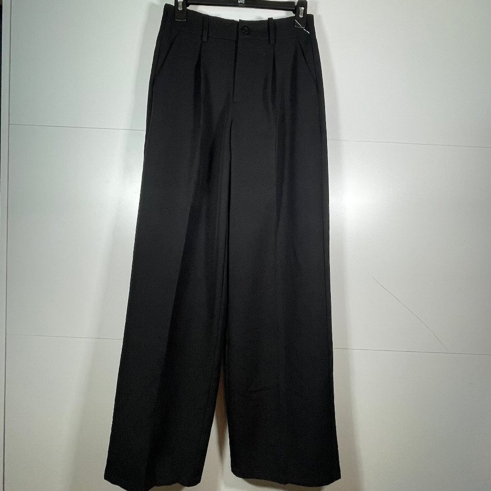 NWT Black High Rise Wide Leg Trouser Pants - Picture 2 of 8